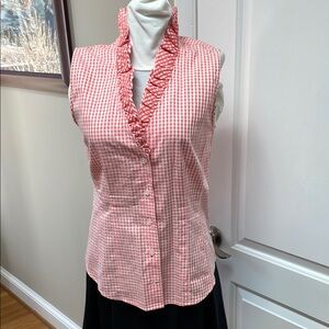 Tyler Boe Gingham Ruffle Sleeveless Top - Pink